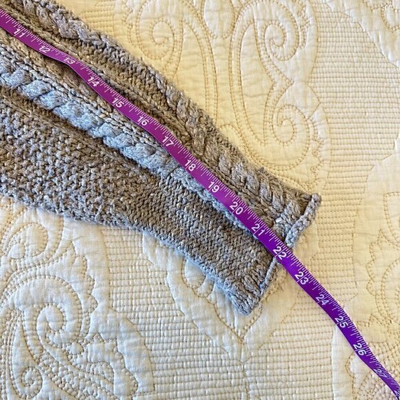 VINTAGE Express Tricot Hand Knitted Nubby Beige Mock Neck Sweater Women M - Picture 7 of 8